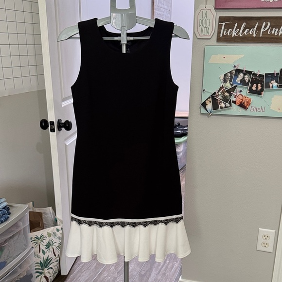 Enfocus Studio Black and White Midi Dress - Picture 1 of 5